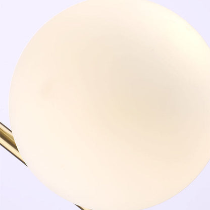 Contemporary Scandinavian Iron Glass Spherical 2-Light Table Lamp For Bedroom