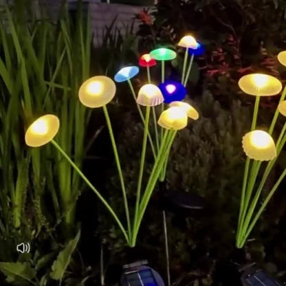 Modern Art Deco Waterproof Solar Stainless Steel ABS Silicone Jellyfish LED Landscape Lighting Outdoor Light For Outdoor Patio