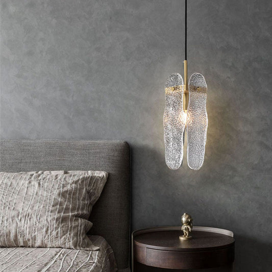 Modern Luxury Copper Glass Linear 1/2 Light Pendant Light For Living Room