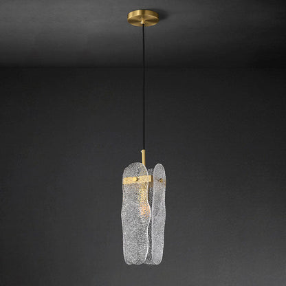 Modern Luxury Copper Glass Linear 1/2 Light Pendant Light For Living Room