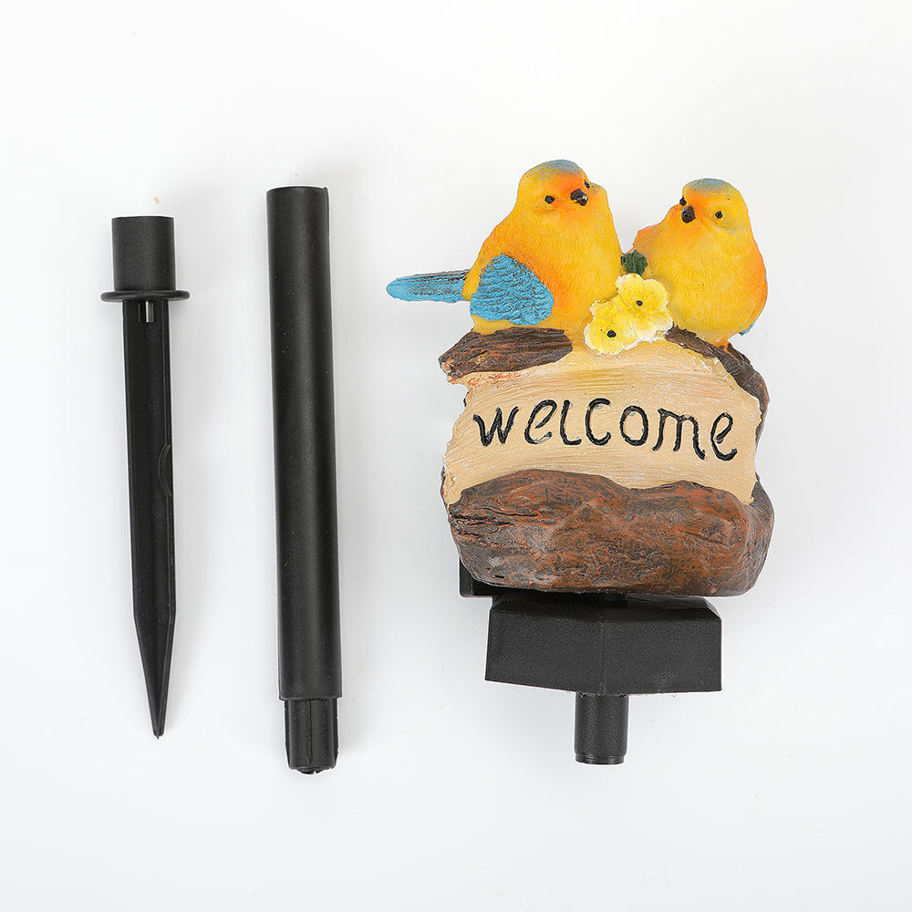 Modern Art Deco Waterproof Solar PP Resin Bird Decorative LED Landscape Lighting Outdoor Light For Garden