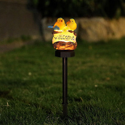 Modern Art Deco Waterproof Solar PP Resin Bird Decorative LED Landscape Lighting Outdoor Light For Garden