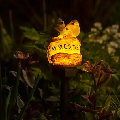 Modern Art Deco Waterproof Solar PP Resin Bird Decorative LED Landscape Lighting Outdoor Light For Garden