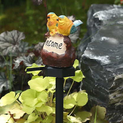 Modern Art Deco Waterproof Solar PP Resin Bird Decorative LED Landscape Lighting Outdoor Light For Garden