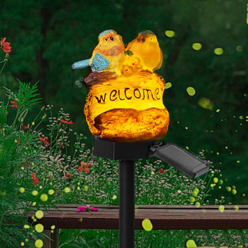 Modern Art Deco Waterproof Solar PP Resin Bird Decorative LED Landscape Lighting Outdoor Light For Garden