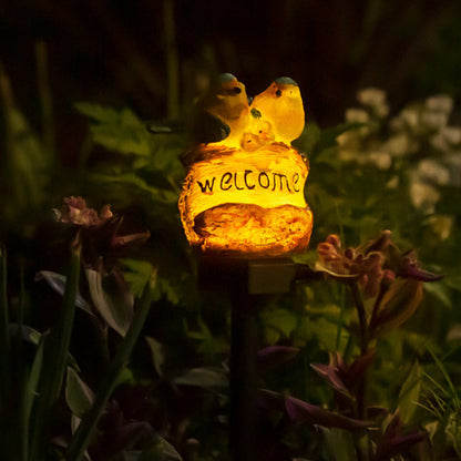 Modern Art Deco Waterproof Solar PP Resin Bird Decorative LED Landscape Lighting Outdoor Light For Garden