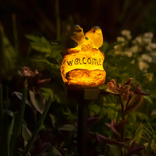 Modern Art Deco Waterproof Solar PP Resin Bird Decorative LED Landscape Lighting Outdoor Light For Garden