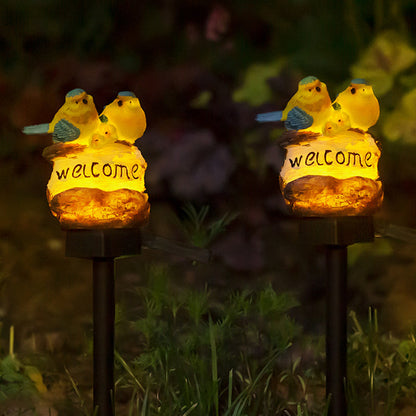 Modern Art Deco Waterproof Solar PP Resin Bird Decorative LED Landscape Lighting Outdoor Light For Garden