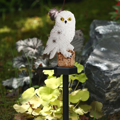 Modern Art Deco Waterproof Solar Resin PP Owl LED Landscape Lighting Outdoor Light For Outdoor Patio