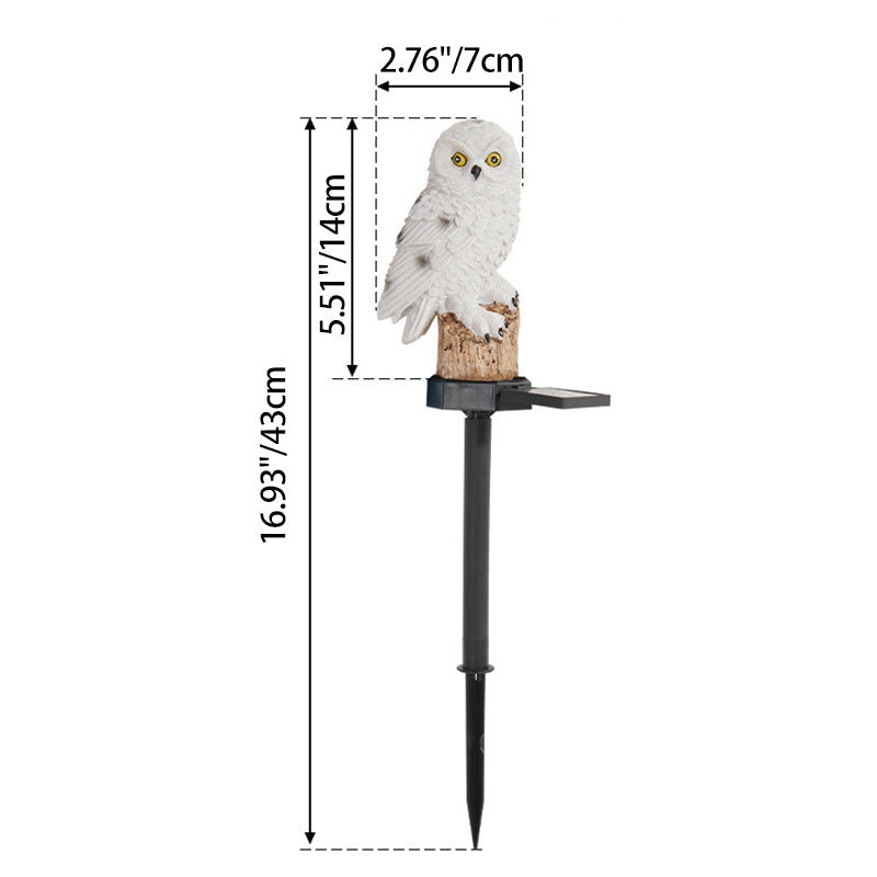 Modern Art Deco Waterproof Solar Resin PP Owl LED Landscape Lighting Outdoor Light For Outdoor Patio