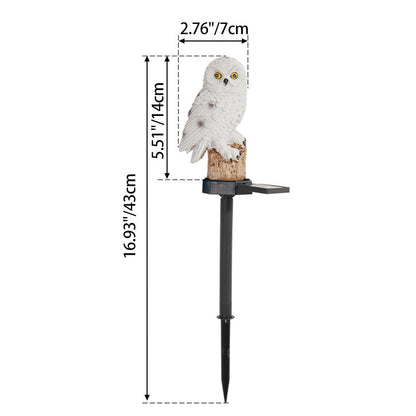 Modern Art Deco Waterproof Solar Resin PP Owl LED Landscape Lighting Outdoor Light For Outdoor Patio