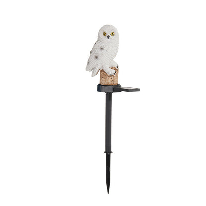 Modern Art Deco Waterproof Solar Resin PP Owl LED Landscape Lighting Outdoor Light For Outdoor Patio