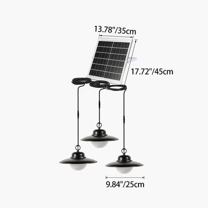 Contemporary Industrial Waterproof Solar Aluminum PC Round LED Pendant Light For Garden