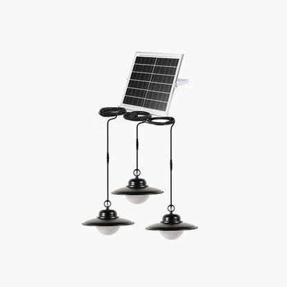 Contemporary Industrial Waterproof Solar Aluminum PC Round LED Pendant Light For Garden
