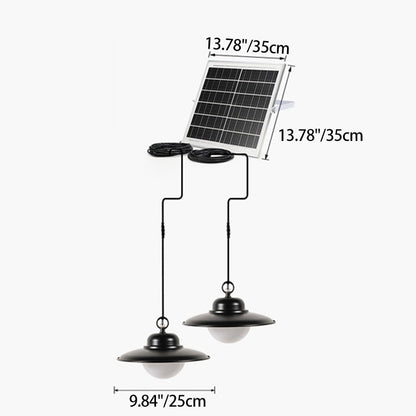 Contemporary Industrial Waterproof Solar Aluminum PC Round LED Pendant Light For Garden