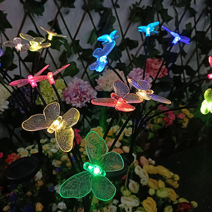 Modern Art Deco Waterproof Solar PVC Stainless Steel Butterfly LED Landscape Lighting Outdoor Light for Outdoor Patio