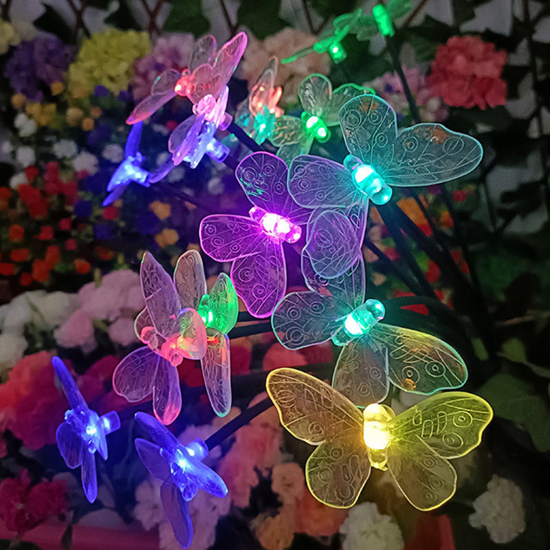 Modern Art Deco Waterproof Solar PVC Stainless Steel Butterfly LED Landscape Lighting Outdoor Light for Outdoor Patio