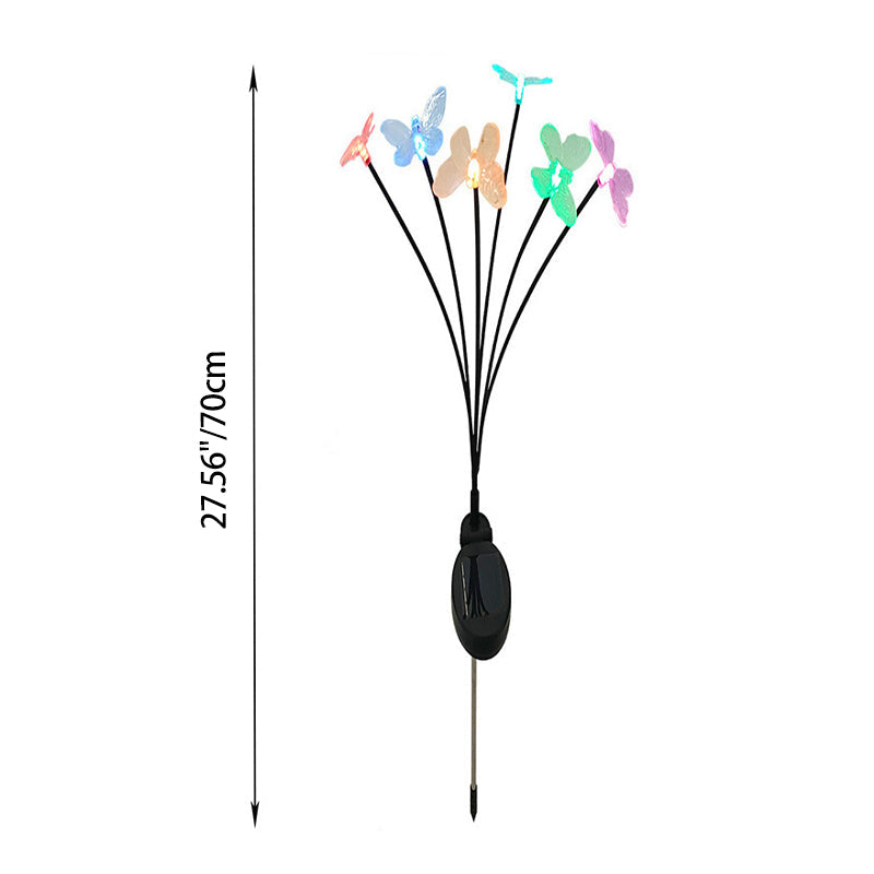 Modern Art Deco Waterproof Solar PVC Stainless Steel Butterfly LED Landscape Lighting Outdoor Light for Outdoor Patio