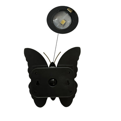 Modern Art Deco Waterproof Solar ABS Plastic Butterfly LED Wall Sconce Lamp For Outdoor Patio