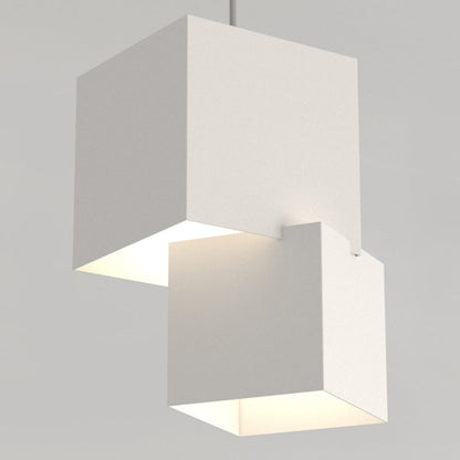 Modern Minimalist Aluminum Iron Square LED Pendant Light For Bedroom