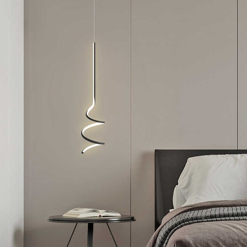 Modern Minimalist Aluminum Iron Square LED Pendant Light For Bedroom