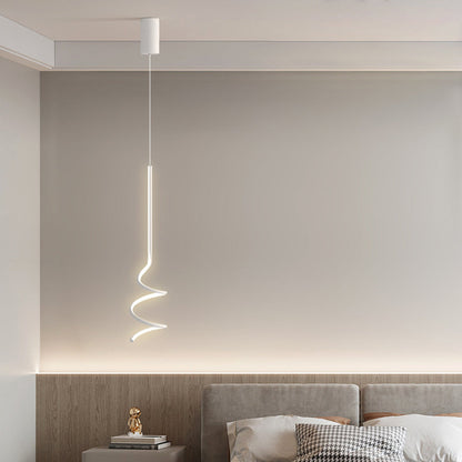 Modern Minimalist Aluminum Iron Square LED Pendant Light For Bedroom