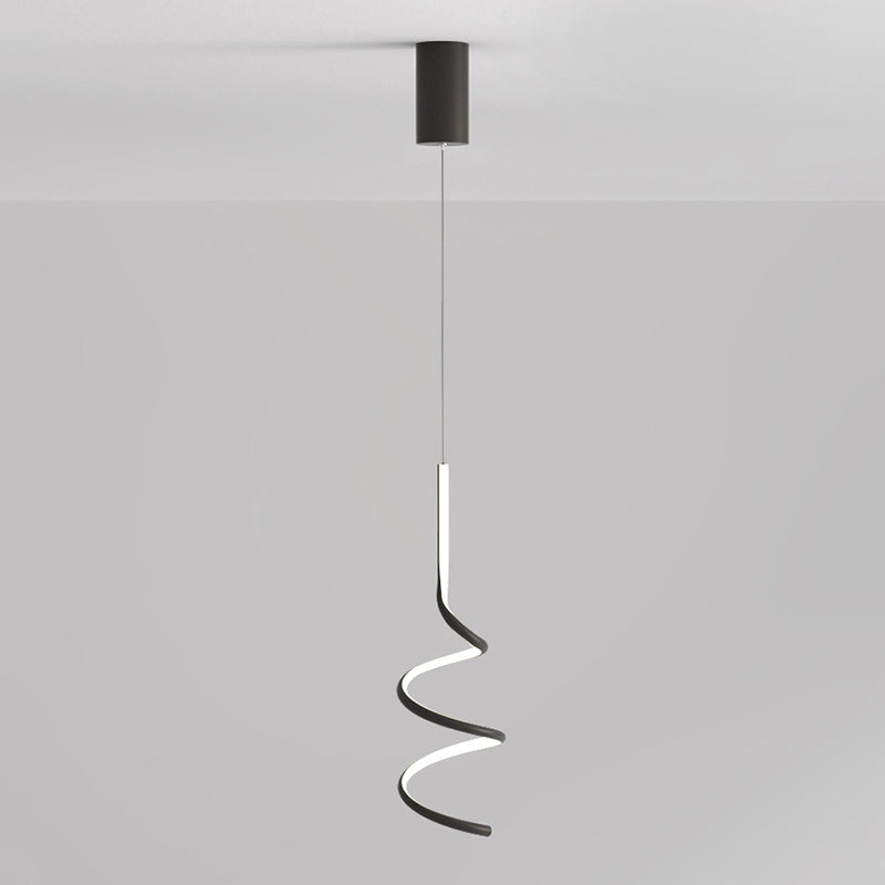Modern Minimalist Aluminum Iron Square LED Pendant Light For Bedroom