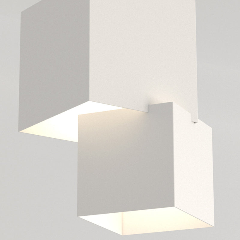 Modern Minimalist Aluminum Iron Square LED Pendant Light For Bedroom