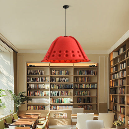 Contemporary Scandinavian Cotton Iron Flower High-Density Sound Absorption And Noise Reduction 1-Light Pendant Light For Dining Room