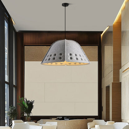 Contemporary Scandinavian Cotton Iron Flower High-Density Sound Absorption And Noise Reduction 1-Light Pendant Light For Dining Room