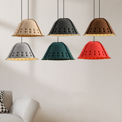 Contemporary Scandinavian Cotton Iron Flower High-Density Sound Absorption And Noise Reduction 1-Light Pendant Light For Dining Room