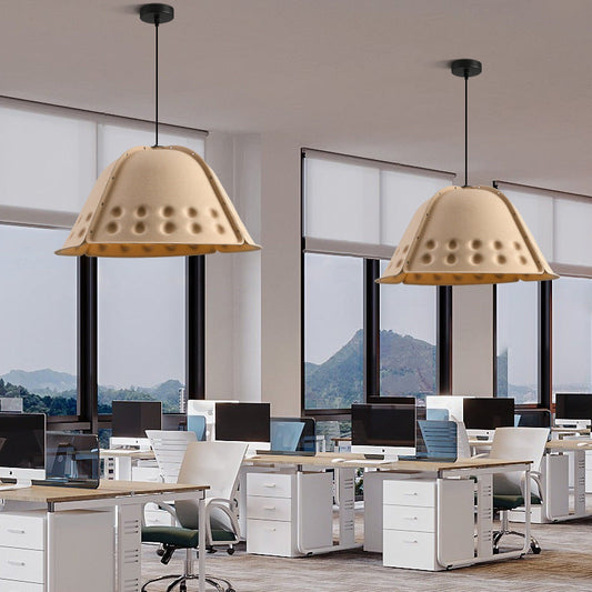 Contemporary Scandinavian Cotton Iron Flower High-Density Sound Absorption And Noise Reduction 1-Light Pendant Light For Dining Room
