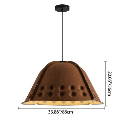 Contemporary Scandinavian Cotton Iron Flower High-Density Sound Absorption And Noise Reduction 1-Light Pendant Light For Dining Room