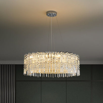 Modern Luxury Iron Crystal Round 10/12/14 Light Chandelier For Bedroom
