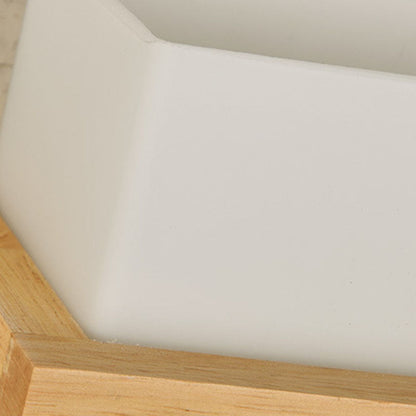 Modern Minimalist Wood Glass Square 1-Light Wall Sconce Lamp For Bedroom