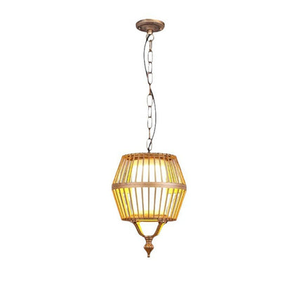 Contemporary Industrial Waterproof Solar Aluminum Glass Lantern Round LED Pendant Light For Outdoor Patio