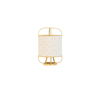 Traditional Japanese Bamboo Imitation Vellum Round 1-Light Table Lamp For Study