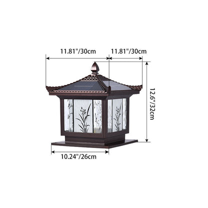 Traditional Chinese Waterproof Solar Aluminum Glass Square LED Landscape Lighting Outdoor Light For Outdoor Patio