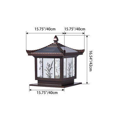 Traditional Chinese Waterproof Solar Aluminum Glass Square LED Landscape Lighting Outdoor Light For Outdoor Patio