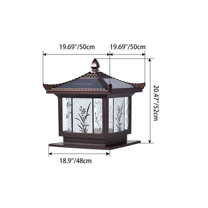 Traditional Chinese Waterproof Solar Aluminum Glass Square LED Landscape Lighting Outdoor Light For Outdoor Patio