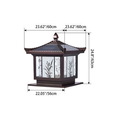 Traditional Chinese Waterproof Solar Aluminum Glass Square LED Landscape Lighting Outdoor Light For Outdoor Patio