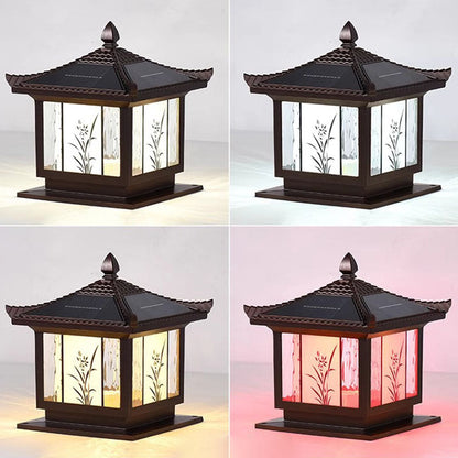 Traditional Chinese Waterproof Solar Aluminum Glass Square LED Landscape Lighting Outdoor Light For Outdoor Patio