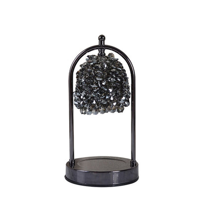 Modern Art Deco Iron Crystal Round 1-Light Melting Wax Table Lamp For Bedroom