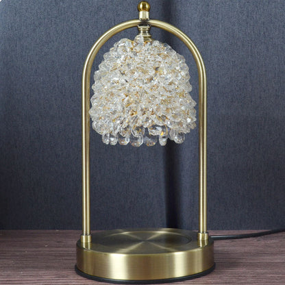 Modern Art Deco Iron Crystal Round 1-Light Melting Wax Table Lamp For Bedroom