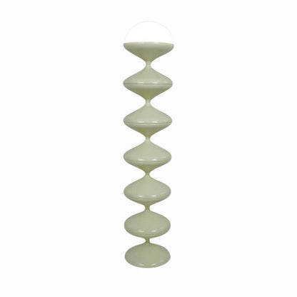 Contemporary Scandinavian Iron Acrylic Cream Round 1-Light Standing Floor Lamp For Bedroom