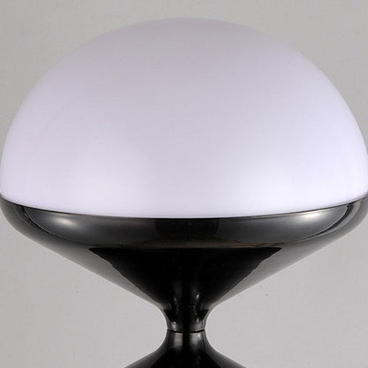 Contemporary Scandinavian Iron Acrylic Cream Round 1-Light Table Lamp For Bedroom