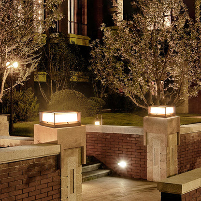 Modern Art Deco Waterproof Aluminum Glass Square 1/2 Light Landscape Lighting Outdoor Light For Outdoor Patio