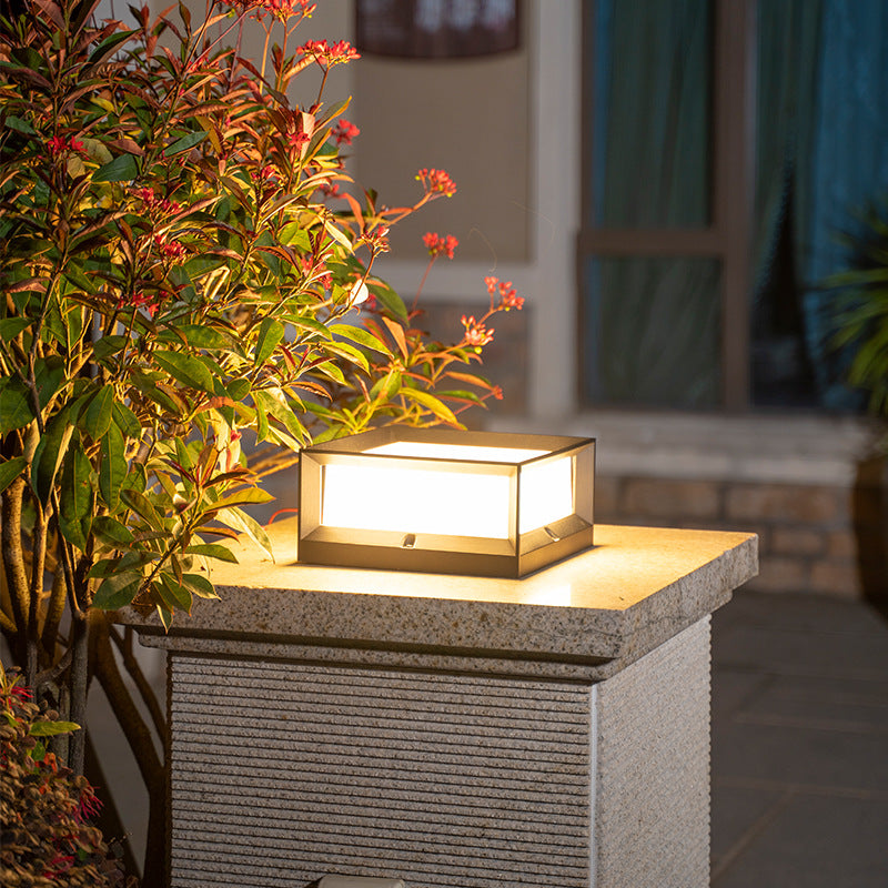 Modern Art Deco Waterproof Aluminum Glass Square 1/2 Light Landscape Lighting Outdoor Light For Outdoor Patio