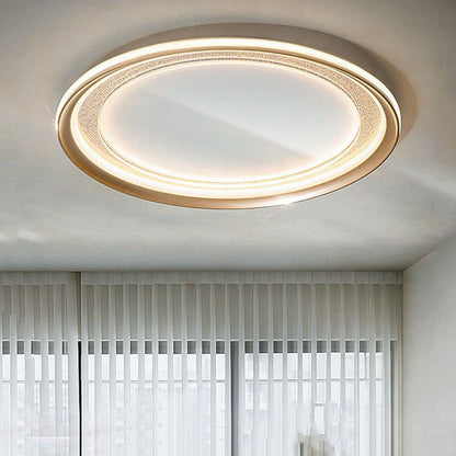 Modern Luxury Aluminum Acrylic Iron Round LED Flush Mount Ceiling Light For Living Room