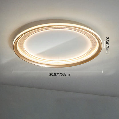 Modern Luxury Aluminum Acrylic Iron Round LED Flush Mount Ceiling Light For Living Room